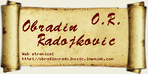 Obradin Radojković vizit kartica